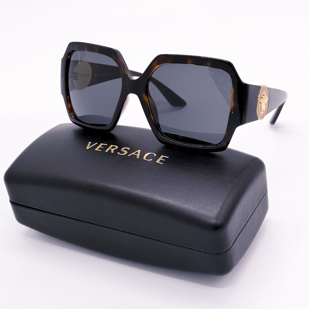 NEW VERSACE VE4453 108/87 SQUARE HAVANA WOMEN SUNGLASSES VERSACE MOD 4453